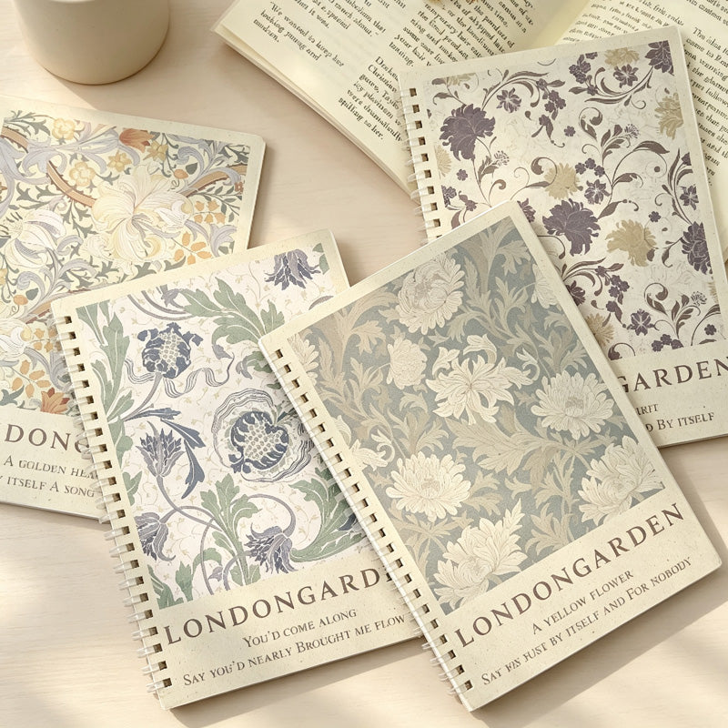 CouldNook Floral Spiral Notebook - Flexible PP Cover and Soft Coil Binding