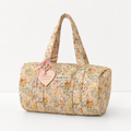 CouldNook Quilted Floral Duffel Bag - Cylindrical Shape and Long Handles