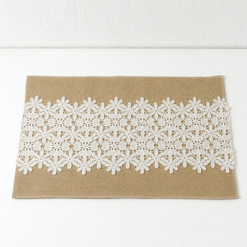 CouldNook Jute Lace Table Runner - Aesthetic Vintage Placemat