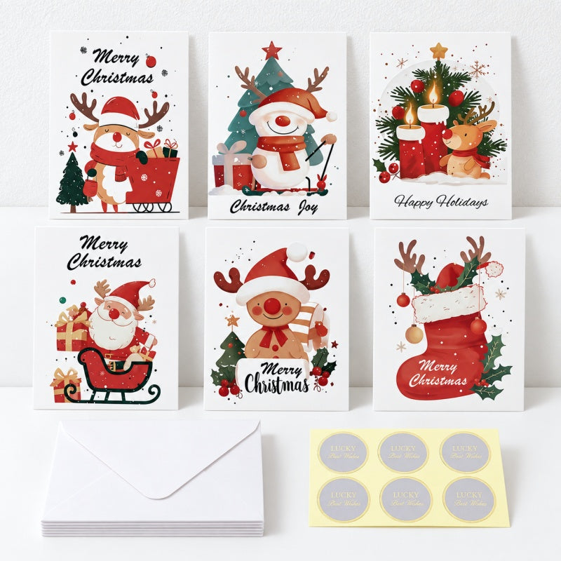 CouldNook Christmas Character Card Set - Six Illustrated Designs