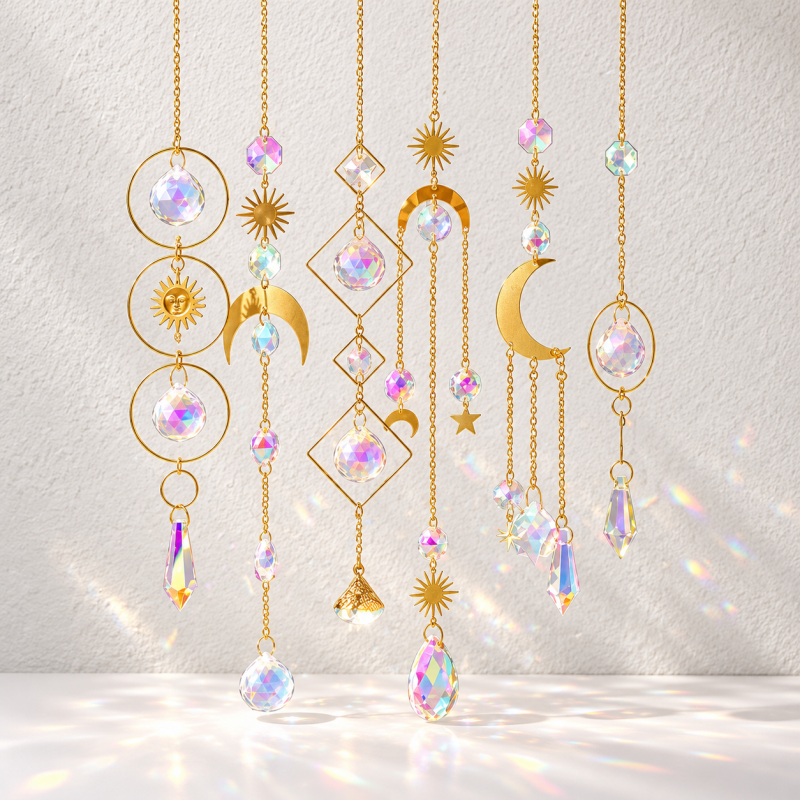 CouldNook Decorative Suncatcher - Celestial and Nature Motifs in Hanging Arrangements