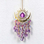 CouldNook Sun And Crescent Suncatcher - Radiating Frame And Suspended Beads