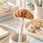 CouldNook Plush Gel Pen - Spring-Mounted Animal and Bakery Toppers