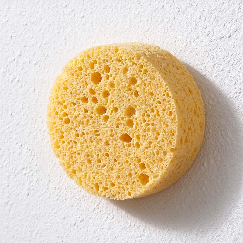 CouldNook Round Cleaning Sponge - Thick Yellow Disc And Porous Surface