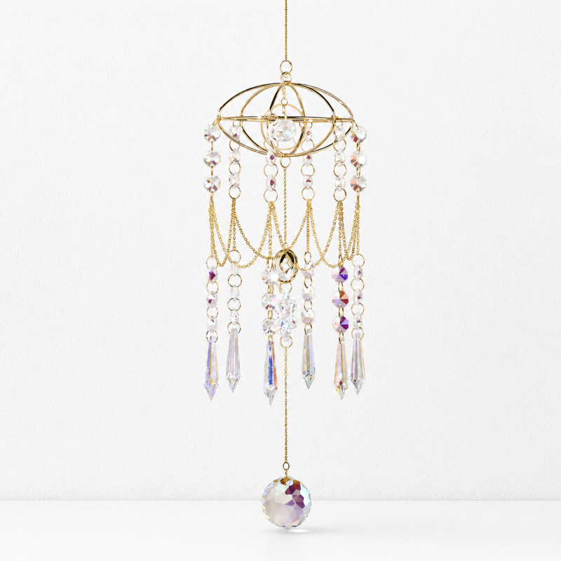 CouldNook Orbital Crystal Suncatcher Ornament - Cascading Iridescent Drops