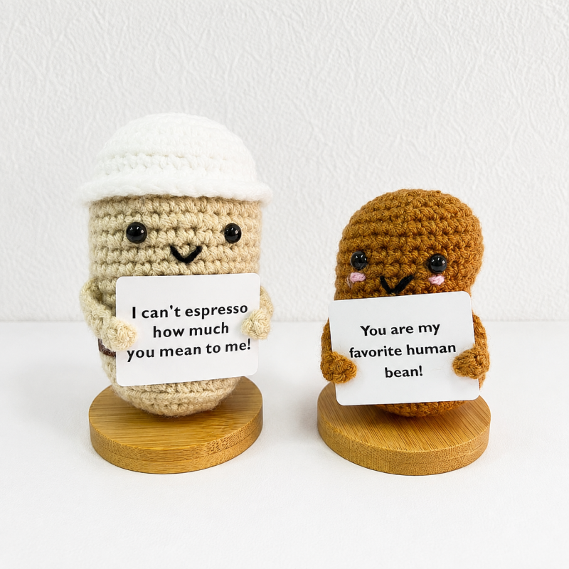 CouldNook Assorted Message Card Figure - Wooden Display Base