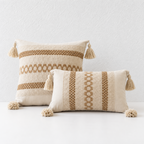 CouldNook Tasseled Cushion Cover - Woven Patterns And Four Corner Tassels