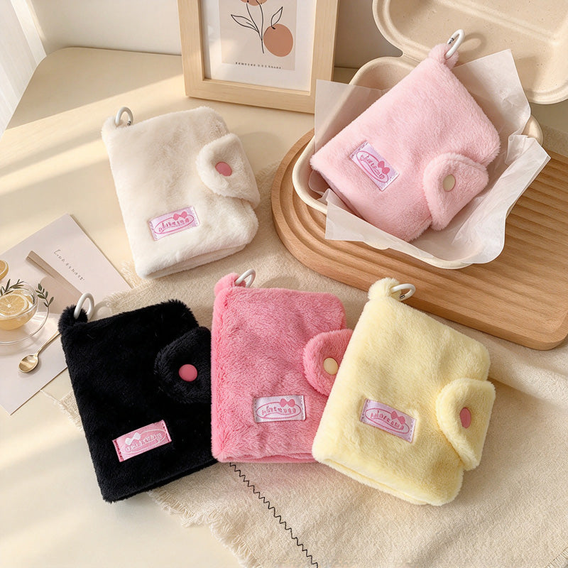 CouldNook Plush Card Wallet - Foldover Shape And Rounded Snap Tab