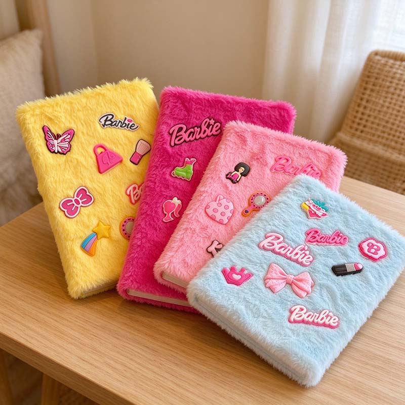 CouldNook Plush Patch Notebook - Colorful Icons And Fuzzy Cover Texture