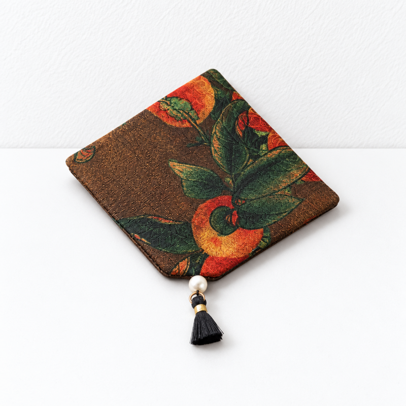 CouldNook Tasseled Floral Fabric Coaster - Double Sided Print