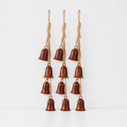 CouldNook Rustic Bell Cluster Ornament - Rope Strand and Metal Bells