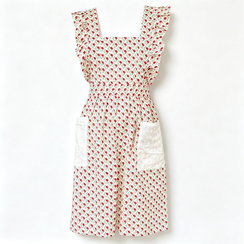 CouldNook Tiny Floral Apron - Soft Ruffle Kitchen Style