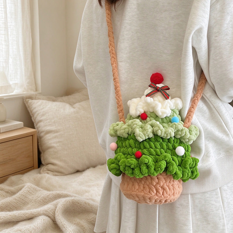Christmas Crochet Crossbody Bags in Playful Festive Shapes