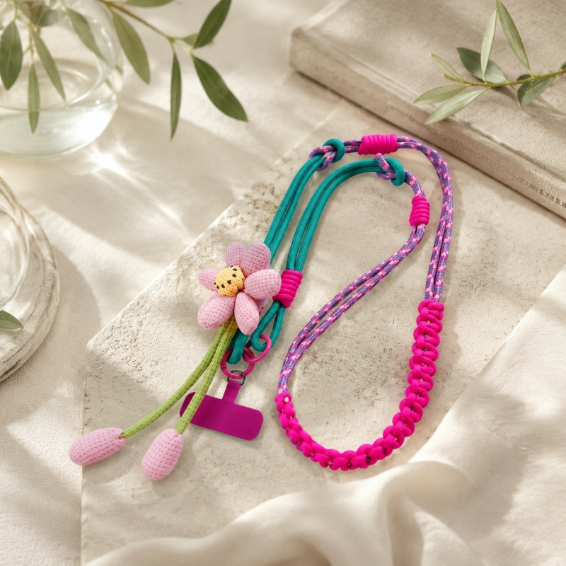 CouldNook Flower Accent Crossbody Phone Strap - Phone-Case Connector Hardware
