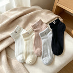 CouldNook Embroidered Ankle Socks - Small Heart Accent