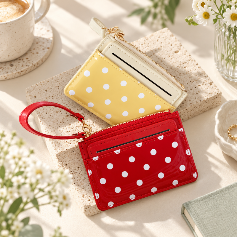 CouldNook Glossy Dot Card Holder - Sliding Insert
