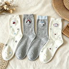 CouldNook Cozy Embroidered Pet Ankle Socks - Everyday Footwear Accent