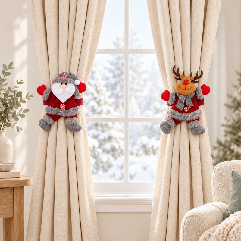 CouldNook Christmas Doll Curtain Tieback - Long Fabric Strap