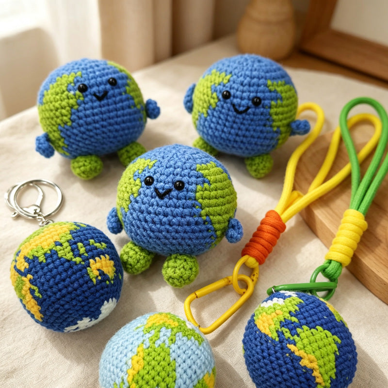 CouldNook Yarn Earth Doll Ornament - Globe Character Options