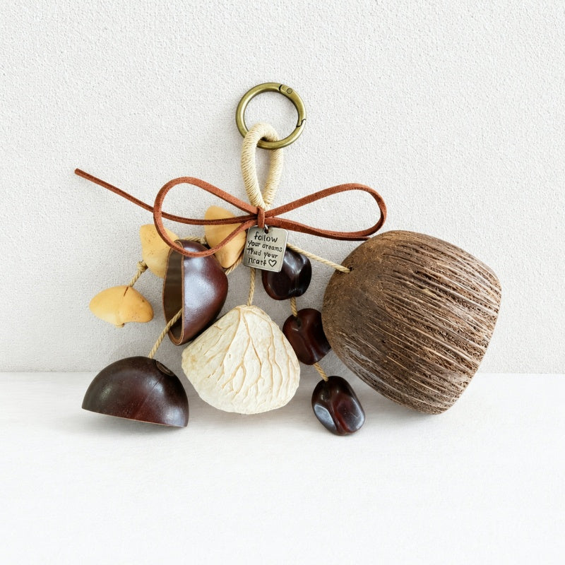 CouldNook Curved Seed Shell Hanging Charm - Loop Clasp Attachment