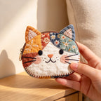 CouldNook Patchwork Cat Pouch - Pointed Ears And Contrasting Panels