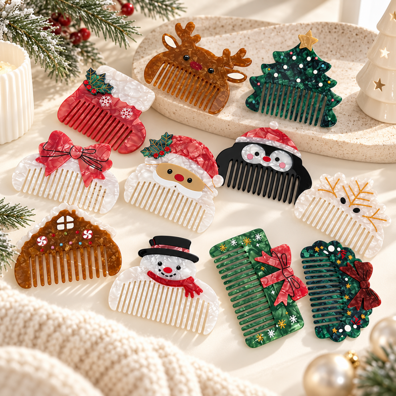 CouldNook Christmas Hair Comb - Festive Character Shapes