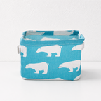CouldNook Compact Fabric Storage Basket - Printed Side-Handle Organizer