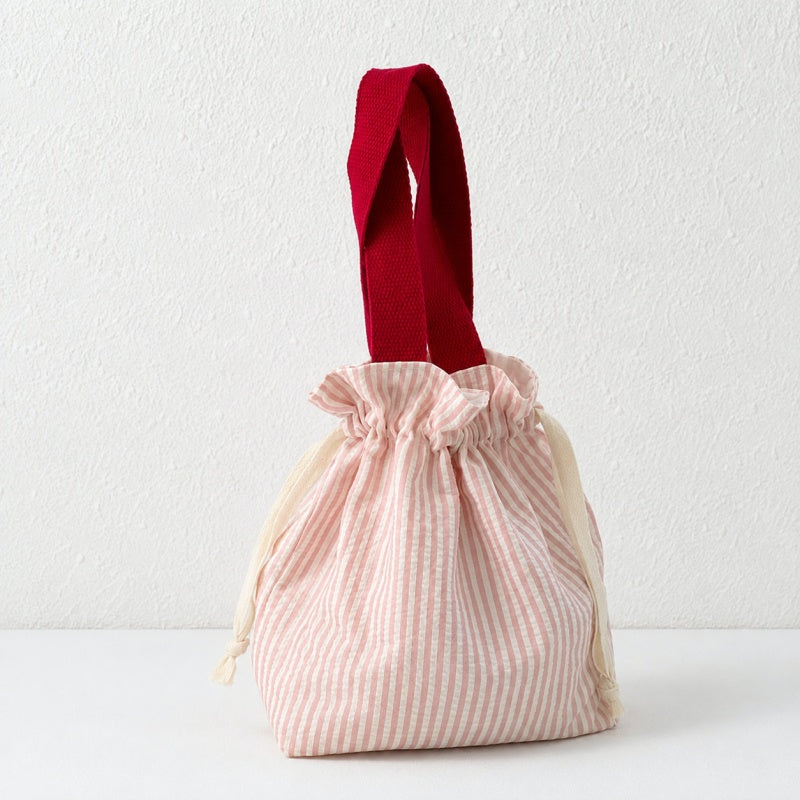 CouldNook Striped Drawstring Handbag‑Portable Drawstring Pouch for Cosmetics & Daily Items