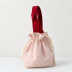 CouldNook Striped Drawstring Handbag‑Portable Drawstring Pouch for Cosmetics & Daily Items