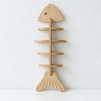 CouldNook Fish Wall Shelf - Open Sections and Coastal Outline