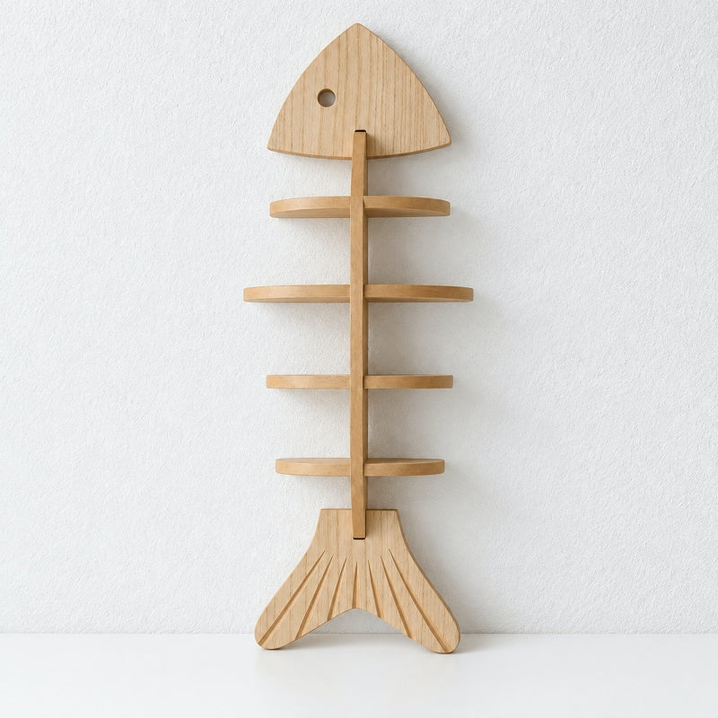 CouldNook Fish Wall Shelf - Open Sections and Coastal Outline