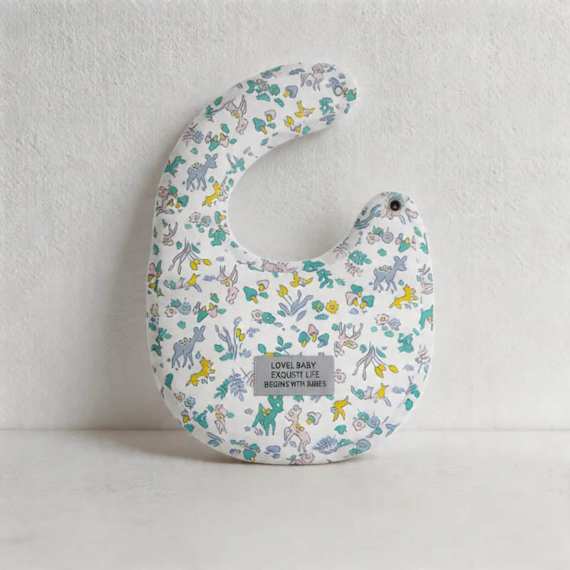 CouldNook Premium Cotton Baby Bib - Aesthetic Vintage Floral Drool Apron