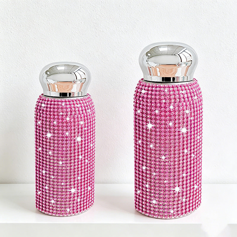 CouldNook Rhinestone Tumblers-6oz Stainless Steel Vacuum Insulated U-Shaped Eggshell Coffee Cup with Straw