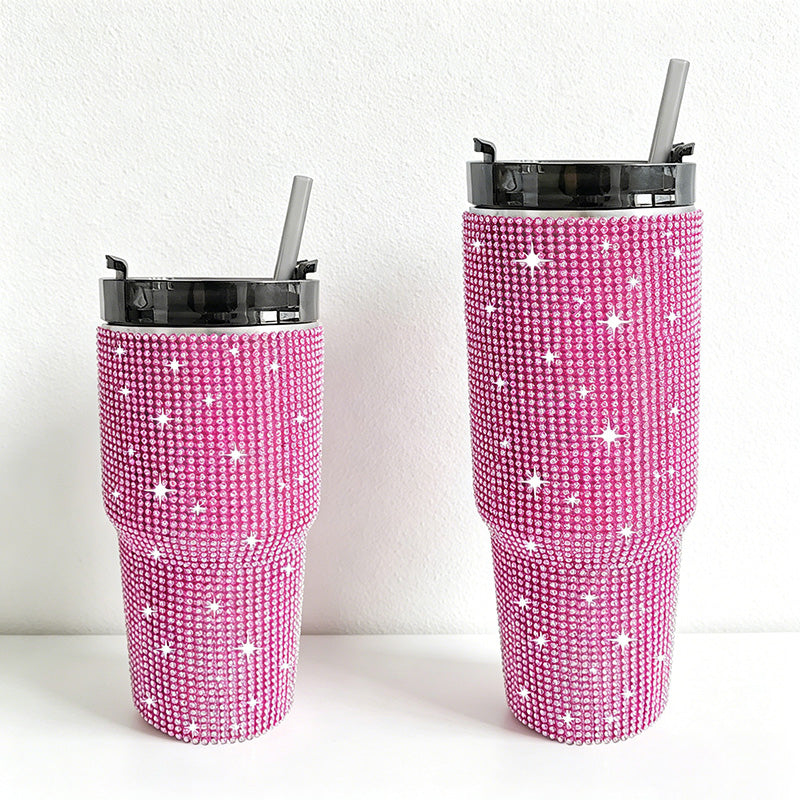 CouldNook 20/30oz Bling Rhinestone Car Tumbler - No Handle, Black Lid