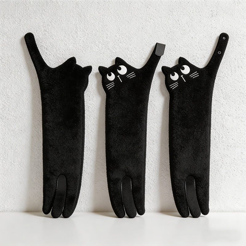 CouldNook Funny Long Cat Hanging Hand Towel - Super Absorbent Microfiber Towel