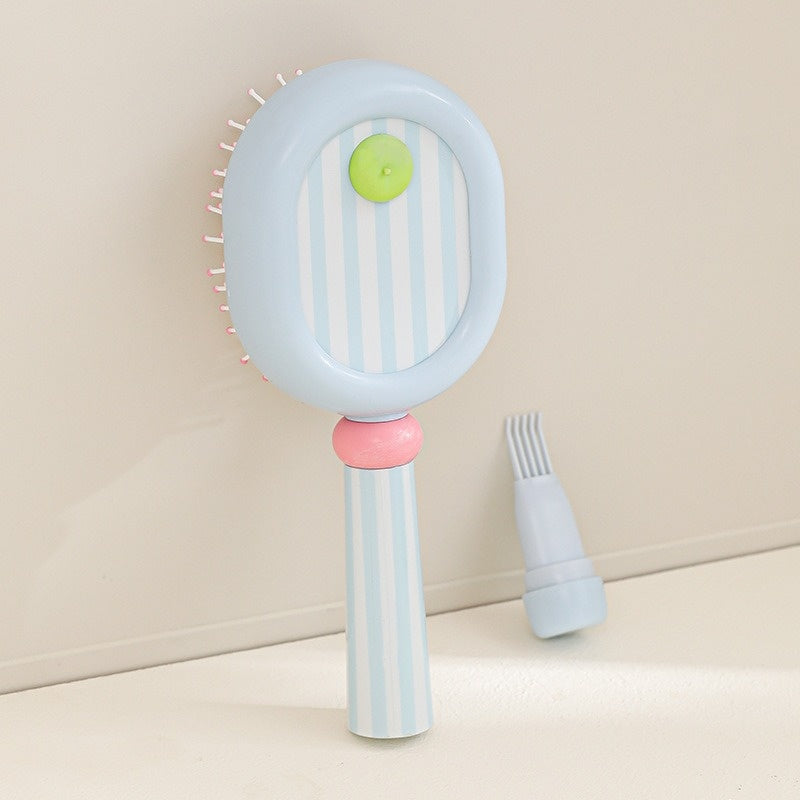 CouldNook Aesthetic Pastel Cushion Hairbrush - Built-In Cleaning Tool