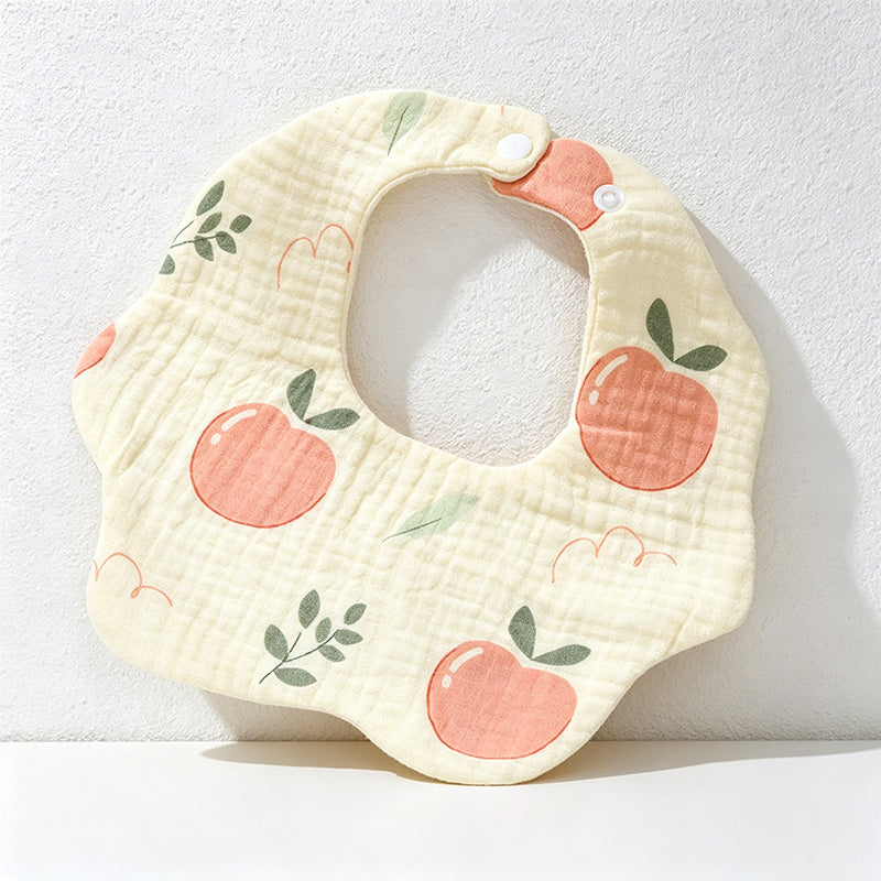 CouldNook Premium Muslin Cotton Baby Bib - Reversible 6-Layer Petal Drool Apron（Set of 10）
