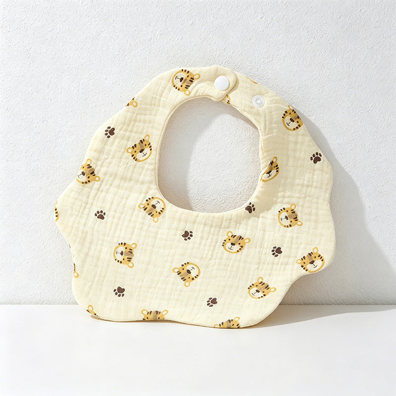 CouldNook Premium Muslin Cotton Baby Bib - Reversible 6-Layer Petal Drool Apron（Set of 10）