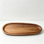 Acacia Wood Teardrop Serving Plates - 2 Sizes for Food, Tea & Stylish Display