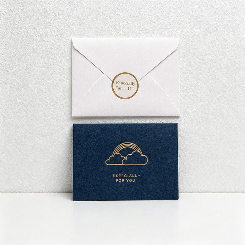 Vintage Gold Foil Flocked Paper Greeting Card Sets with Envelope & Seal, 6 Assorted Designs