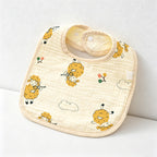 CouldNook Premium Muslin Cotton Baby Bib - Reversible 6-Layer U-Shape Drool Apron(set of 10)