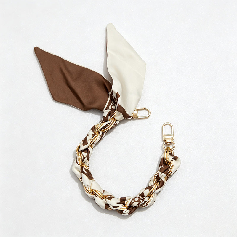CouldNook Khaki Pattern Phone Wrist Strap - Monochrome Braided Scarf Loop