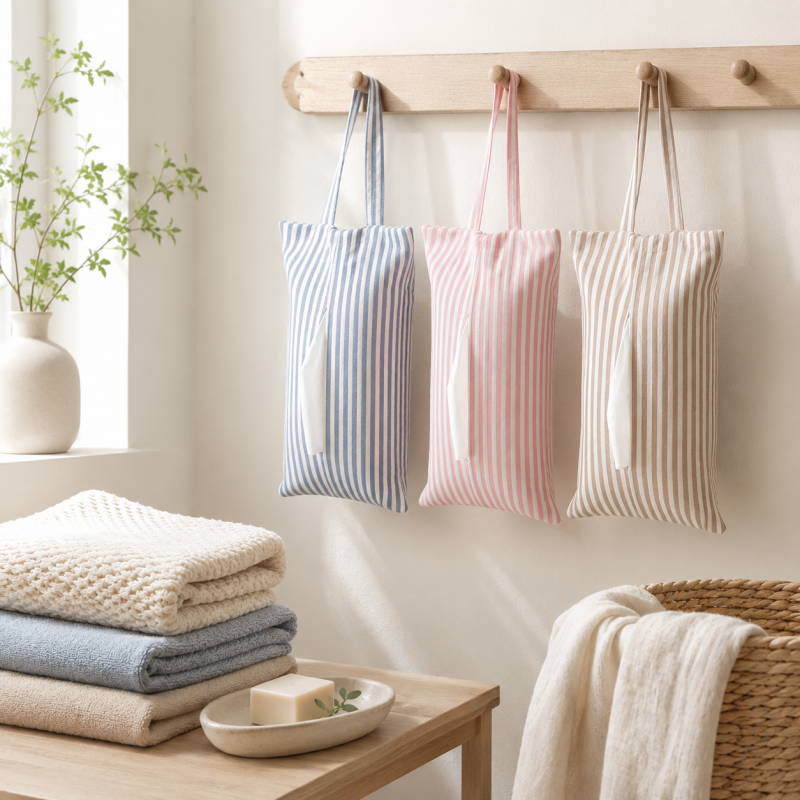 CouldNook Hanging Tissue Sleeve - Aesthetic Cotton Storage Bag