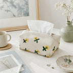 CouldNook Floral Embroidered Tissue Box - Aesthetic Luxe Storage Case