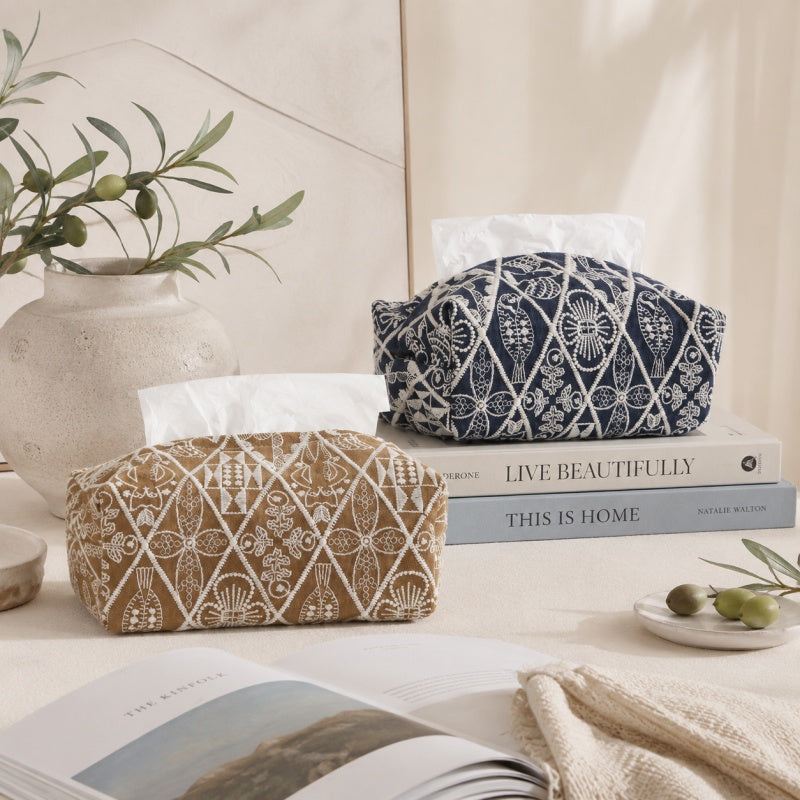 CouldNook Forest Symphony Tissue Bag - Aesthetic Cotton-Linen Case