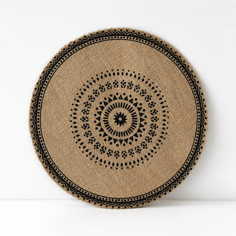 CouldNook Round Jute Woven Placemat - Fringed Tassel Table Pad