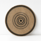CouldNook Round Jute Woven Placemat - Fringed Tassel Table Pad