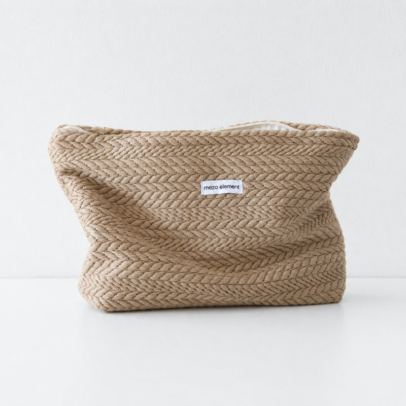 CouldNook Woven Pattern Cosmetic Bag - Aesthetic Large Storage Pouch