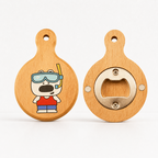 CouldNook Clown Puppy Solid Wood Magnetic Bottle Opener - Kitchen Fridge Magnet