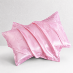 CouldNook Silky Satin Jacquard Cotton Pillowcase 2PCS Set - Elegant Patterned Home Bedding